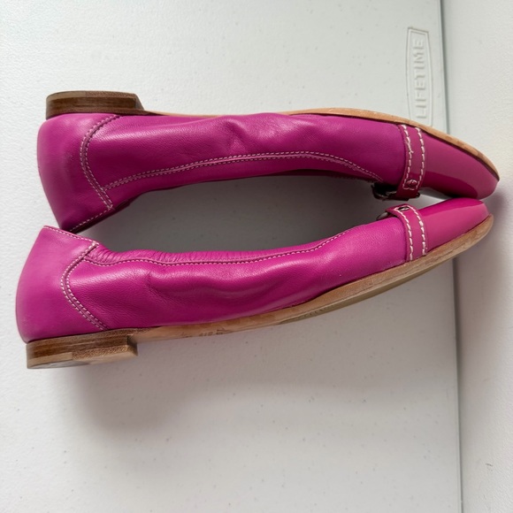 AGL Attilio Giusti Leombruni Monika Pink Ballet Flats Patent Leather Toe 38.5 - Picture 6 of 16